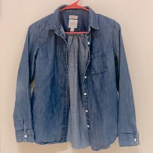 100% cotton, denim, button down top, girls size 14/xl, Cat & Jack